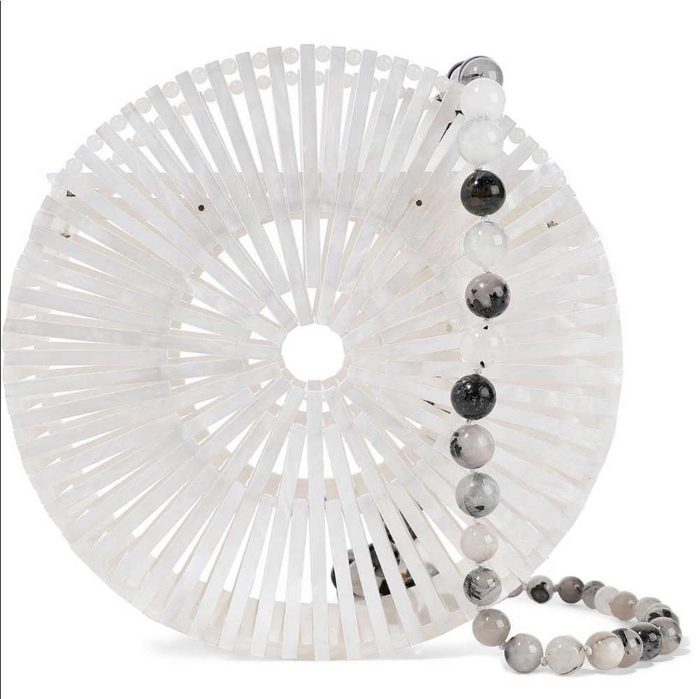Cult Gaia White Acrylic “Luna” Crossbody Bag